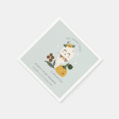 Niedliche Halloween Pumpkin Little Boo Baby Dusche Serviette (Ecke)