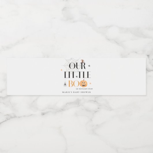 Niedliche Halloween Pumpkin Little Boo Baby Dusche Wasserflaschenetikett (Einzelnes Label)