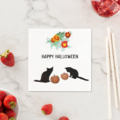 Niedliche Halloween Pumpkins Marigolds Black Cats Serviette (Beispiel)