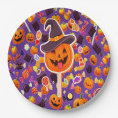 Niedliche Halloween Pumpkins Pappteller (Vorderseite)