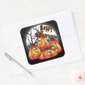 Niedliche Halloween Pumpkins Quadratischer Aufkleber (Umschlag)