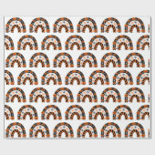 Niedliche Halloween Pumpkins Spider Webs Rainbow Geschenkpapier (Flach)
