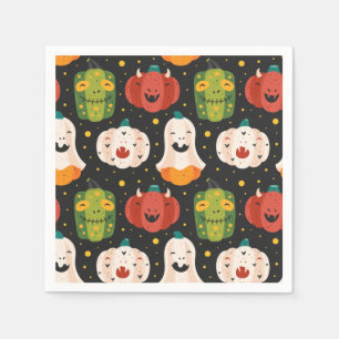 Niedliche Halloween Pumpkins und Gourds Papierplat Serviette