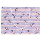 Niedliche Halloween Pumpkins und Hexenhatmuster Große Geschenktüte (Rückseite)