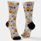 Niedliche Halloween Pumpkins und Spiders Pattern G Socken (Gewinkelt)