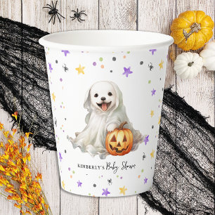 Niedliche Halloween Puppy Little Boo Baby Dusche Pappbecher