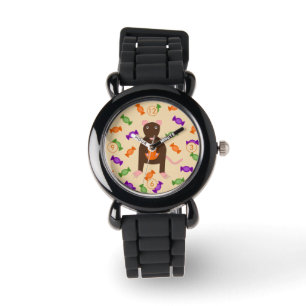 Niedliche Halloween-Rat und Pumpkin Armbanduhr