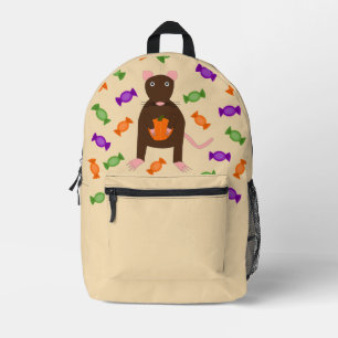Niedliche Halloween-Rat und Pumpkin Bedruckter Rucksack