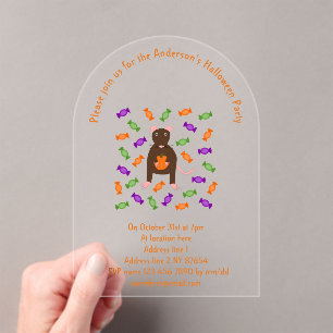 Niedliche Halloween-Rat und Pumpkin Custom Acryleinladungen