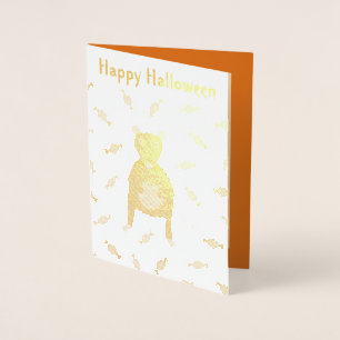 Niedliche Halloween-Rat und Pumpkin Custom Folienkarte