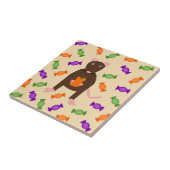 Niedliche Halloween-Rat und Pumpkin Fliese (Seite)