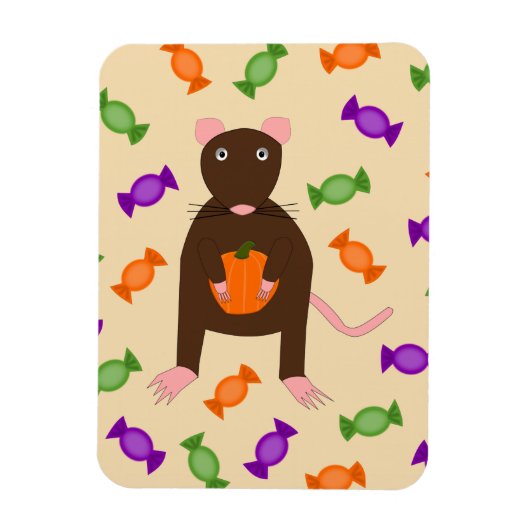 Niedliche Halloween-Rat und Pumpkin Magnet (Vertikal)