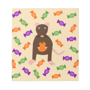 Niedliche Halloween-Rat und Pumpkin Notizblock