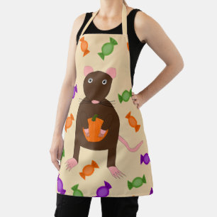 Niedliche Halloween-Rat und Pumpkin Schürze