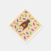 Niedliche Halloween-Rat und Pumpkin Serviette (Ecke)