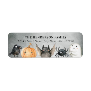 Niedliche Halloween-Rücksendeadressen-Aufkleber