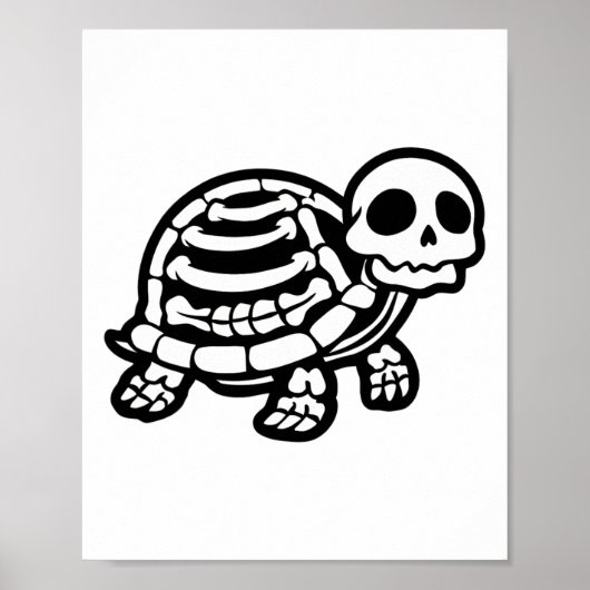 Niedliche Halloween Schildkrötenkelett Tortoise Fo Poster (Vorne)