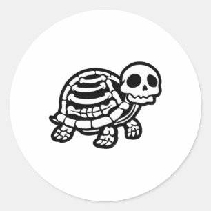 Niedliche Halloween Schildkrötenkelett Tortoise Fo Runder Aufkleber