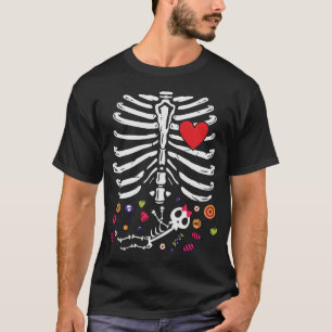 Niedliche Halloween-Schwangerschaft Skeletton-Kind T-Shirt