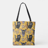 NIEDLICHE HALLOWEEN SCHWARZKATZEN UND -BATTEN TASCHE (Rückseite)