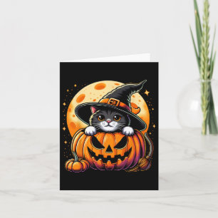 Niedliche Halloween-Shirts für Girls Black Cat Ha Karte