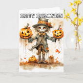 Niedliche Halloween-SkarellIllustration Karte (Gelbe Blume)