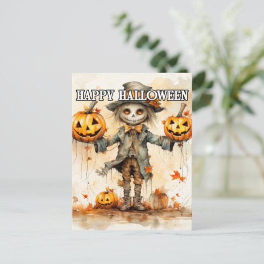Niedliche Halloween-SkarellIllustration Postkarte (Stehend Vorderseite)