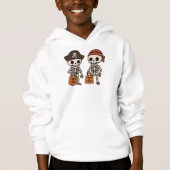 Niedliche Halloween Skeleton Pirates Hoodie (Vorderseite)