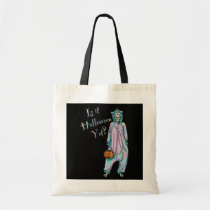 Niedliche Halloween Skelettrick oder Treat Bag Tragetasche