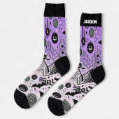 Niedliche Halloween Socken mit Namen (Linkes Detail)