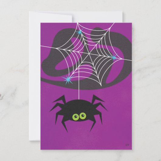 Niedliche Halloween-Spiderkarte oder Einladung (Vorderseite)