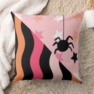 Niedliche Halloween-Spinne & Stars Kissen