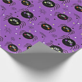Niedliche Halloween-Spinnen Geschenkpapier (Ecke)