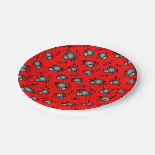 Niedliche Halloween Spinnenpapiertafel Pappteller (Schrägansicht)