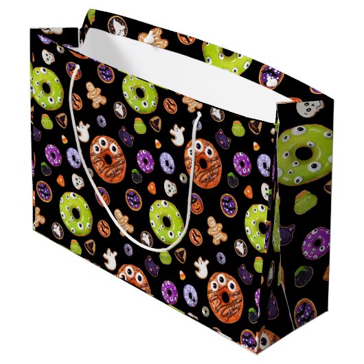 Niedliche Halloween Spookie Keks Pumpkin Ghost Spi Große Geschenktüte (Rückseite Schrägansicht)