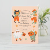 Niedliche Halloween Spooktacular Kostüm Geburtstag Einladung (Stehend Vorderseite)