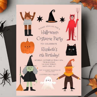 Niedliche Halloween Spooktacular Kostüm Geburtstag Einladung