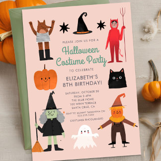 Niedliche Halloween Spooktacular Kostüm Geburtstag Einladung