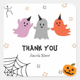 Niedliche Halloween Spooky Danke Square Sticker