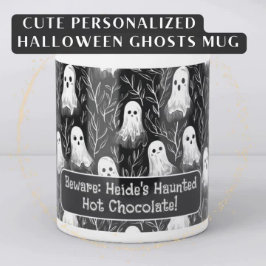 Niedliche Halloween Spooky Ghosts Black & White Cu Tasse