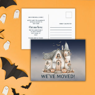 Niedliche Halloween-Spuk Hausänderungsanschrift Ankündigungspostkarte