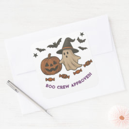 Niedliche Halloween-Sticker - Boos, Fledermäuse & Quadratischer Aufkleber