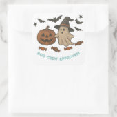 Niedliche Halloween-Sticker - Boos, Fledermäuse & Quadratischer Aufkleber (Tasche)