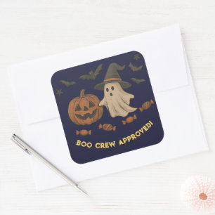 Niedliche Halloween-Sticker - Boos, Fledermäuse & Quadratischer Aufkleber