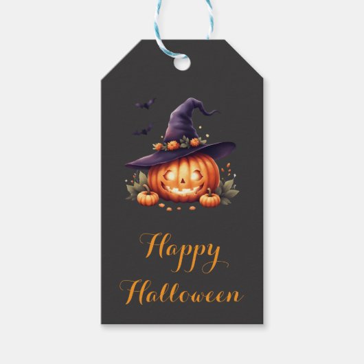 Niedliche Halloween-Sticker - Kürbiskröte Geschenkanhänger (Vorderseite)