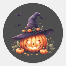 Niedliche Halloween-Sticker - Kürbiskröte Runder Aufkleber