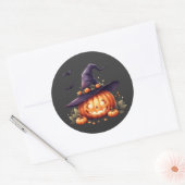 Niedliche Halloween-Sticker - Kürbiskröte Runder Aufkleber (Umschlag)