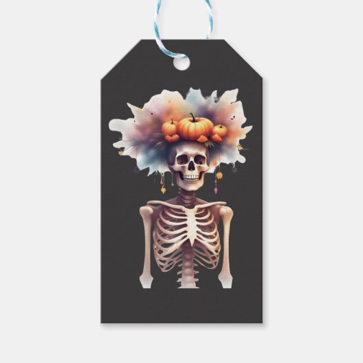 Niedliche Halloween-Sticker - Skelett Geschenkanhänger (Vorderseite)