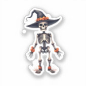 Niedliche Halloween-Sticker - Skelettfalte Aufkleber (Vorderseite)