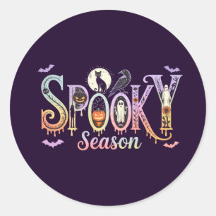 Niedliche Halloween-Sticker, Spooky Season Hallowe Runder Aufkleber